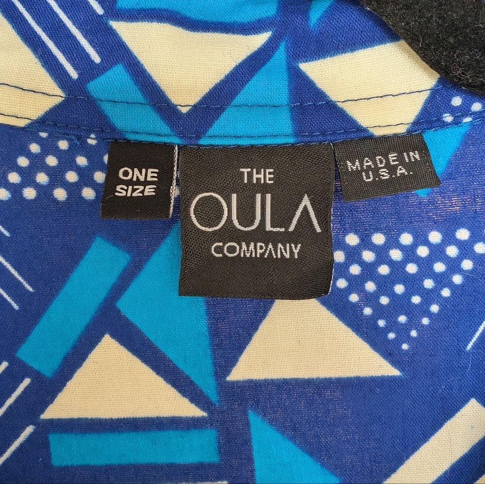 The Oula Co Midi Dress 100% Cotton Resortwear Geometric Lightweight Quiet Luxury - Picture 3 of 11